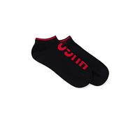 HUGO Damen Sneakersocken 2er-Pack Logo Baumwollmischung Schwarz/Rot Größe 39-42
