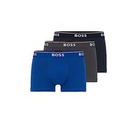 Hugo Herren 3er-Pack Shorts aus Stretch-Baumwolle, Normale Passform Badehose, Marineblau/Anthrazit/Blau, X-Large