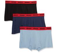 Hugo Herren 3er-Pack Stretch-Shorts aus Baumwolle mit Auffälligem Logo Boxershorts, Fichtenblau/Eisblau/Solid Black, Small