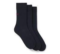 HUGO Socken RS Uni – 3er-Pack Kurzsocken mit Logo, einfarbig Dunkelblau 35-38
