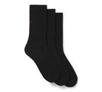 HUGO Herren 3P RS UNI CC Dreierpack Socken in normaler Länge mit Logos Schwarz001 39-42