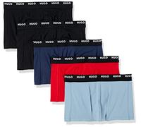 HUGO Herren 5er-Pack Stretch-Baumwoll-Unterhosen Boxershorts, Dunkelschwarz/Soft Blue/Red Flame/Fichte Blau/Dark Black, Small