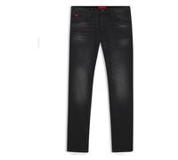 HUGO Herren 734 Extra Slim-Fit Jeans aus schwarzem Stretch-Denim Schwarz005 30/30