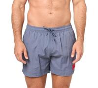 HUGO Herren-Badehose mit quadratischem Standard-Logo, Amalfi Blau, L