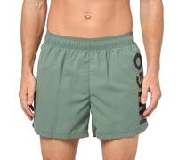 HUGO Herren-Badehose mit vertikalem Logo, Grüner Kranz, L