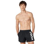 HUGO Herren-Badehose mit vertikalem Logo, Himbeerrot, XL