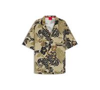 HUGO Relaxed-Fit Strandhemd mit Allover-Print - Style BEACH SHIRT RELAXED, 50540065 Hellgrün L