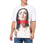 HUGO Herren Big Logo Lady Graphic T-Shirt, Weiß/cremefarben, Mittel