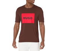 HUGO Herren Big Square Logo Kurzarm T-Shirt, Teakbraun, XX-Large