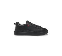 HUGO Herren Blake Tenn Ledersneakers mit rotem Logo-Detail Schwarz005 43 Größe 43