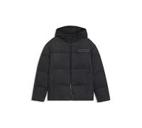 HUGO Wattierte Relaxed-Fit Jacke aus schwarzem Denim mit Logos - Style Bowan254W1, 50546769 Schwarz XL