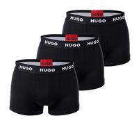 HUGO Herren Boxer Shorts, 3er Pack - Trunks Triplet Pack, Logo, Cotton Stretch L Schwarz