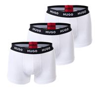 HUGO Herren Boxer Shorts, 3er Pack - Trunks Triplet Pack, Logo, Cotton Stretch M Weiß