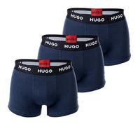 HUGO Boxershorts Trunk Triplet Pack 50469786 – 3er Pack, Logo-Bund, Baumwolle, Navy, S