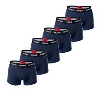 HUGO Herren Boxer Shorts, 6er Pack - Trunks Six Pack, Logo, Cotton Stretch Blau / M M Blau