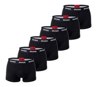 HUGO Herren Boxer Shorts, 6er Pack - Trunks Six Pack, Logo, Cotton Stretch Schwarz XL