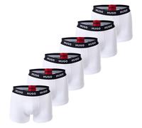 HUGO Herren Boxer Shorts, 6er Pack - Trunks Six Pack, Logo, Cotton Stretch Weiß / M M Weiß