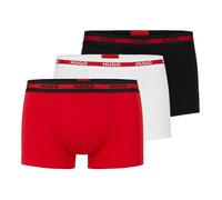 HUGO Herren Trunk Triplet Planet Dreierpack Boxershorts aus Stretch-Baumwolle mit Logo-Bund Rot XXL