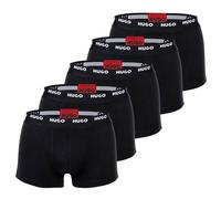 HUGO Herren Boxershorts, 5er Pack - Trunks Five Pack, Logo, Cotton Stretch L Schwarz