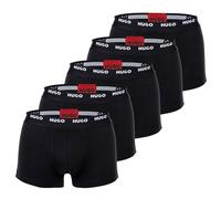 HUGO Herren Boxershorts, 5er Pack - Trunks Five Pack, Logo, Cotton Stretch Schwarz L