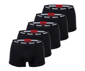 HUGO Herren Boxershorts, 5er Pack - Trunks Five Pack, Logo, Cotton Stretch Schwarz L