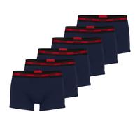 HUGO Herren Boxershorts, 6er Pack - TRUNK TRIPLET PLANET, Logo, Cotton Stretch Blau L