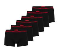 HUGO Herren Boxershorts, 6er Pack - TRUNK TRIPLET PLANET, Logo, Cotton Stretch Schwarz / L L Schwarz