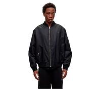 HUGO Herren Byler2321 Oversized Bomberjacke mit tonalem Logo Schwarz L
