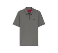 HUGO Poloshirt aus Baumwoll-Piqué mit Kontrast-Logo - Style Dalomino, 50511721 Dunkelgrau L