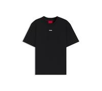 HUGO T-Shirt Dapolino Relaxed-Fit Baumwolle mit Logo-Print Schwarz/Weiß M