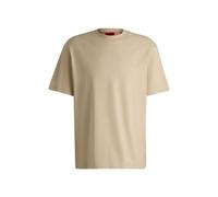 HUGO Herren Dapolino Relaxed-Fit T-Shirt aus Baumwolle mit Logo-Print Hellbeige XXL