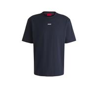 HUGO T-Shirt Herren Regular Fit Kurzarm Rundhals Baumwolle blau, L