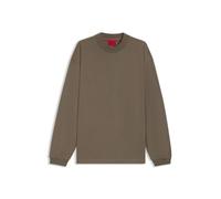 HUGO Relaxed-Fit Longsleeve aus Baumwoll-Jersey mit Logo-Print - Style Daposo, 50511029 Braun L