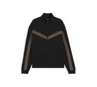 HUGO Herren Darti Relaxed-Fit Sweatjacke mit Reißverschluss und Chevron-Tape Schwarz001 L