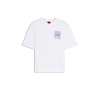 HUGO Herren Delel RB x RB Relaxed-Fit T-Shirt mit Stier-Motiv Weiß L