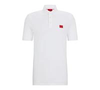 HUGO Slim-Fit Poloshirt aus Baumwoll-Piqué mit rotem Logo-Label - Style Dereso232, 50490770 Weiß M