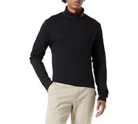 HUGO Herren Derollo224 Slim-Fit Longsleeve mit rotem Logo-Label Schwarz001 M