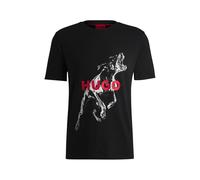 HUGO Regular-Fit T-Shirt aus Baumwolle mit Tier-Grafik - Style Deyladec, 50530607 Schwarz L