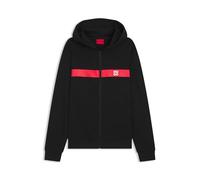 HUGO Hoodie aus Baumwoll-Terry mit Reißverschluss und Kontraststreifen - Style Dhani_IN, 50556644 Schwarz M