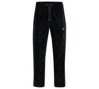 HUGO Herren Dislaco Relaxed-Fit Jogginghose aus Samt mit charakteristischem Ketten-Muster Schwarz001 M
