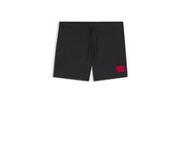 HUGO Herren Dominica Schnell trocknende Badeshorts mit Logo-Label Schwarz001 XL