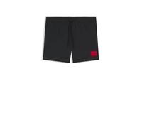 HUGO Herren Dominica Schnell trocknende Badeshorts mit Logo-Label Schwarz001 L
