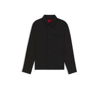 HUGO Overshirt Enock (50555927) Oversized aus softem Twill mit Seitentaschen Schwarz L