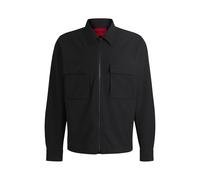 HUGO Herren Eselio Oversized Overshirt aus wasserabweisendem Seersucker Schwarz001 M
