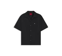 HUGO Herren Espino Oversize-Hemd aus Baumwolle mit Paper-Touch-Effekt Schwarz001 M