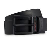 Ledergürtel HUGO "Gionios-B_Sz40" Gr. 80, schwarz, Damen, Leder, unifarben, Gürtel, mit roter Ziernaht (48423337-80) schwarz