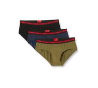 HUGO Herren HIPBR Triplet Planet Dreierpack Slips aus Stretch-Baumwolle mit Logos am Bund