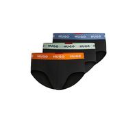HUGO Herren HIPBR Triplet Planet Dreierpack Slips aus Stretch-Baumwolle mit Logos am Bund
