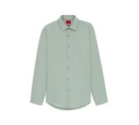 HUGO Herren Kenno Slim-Fit Hemd aus bügelleichter Baumwoll-Popeline Hellgrün 43