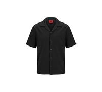 HUGO Herren Kurzarmhemd EXOLINO Oversized Fit, schwarz, Gr. XL